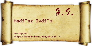 Haász Iván névjegykártya