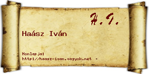 Haász Iván névjegykártya