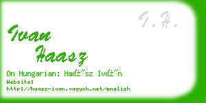 ivan haasz business card